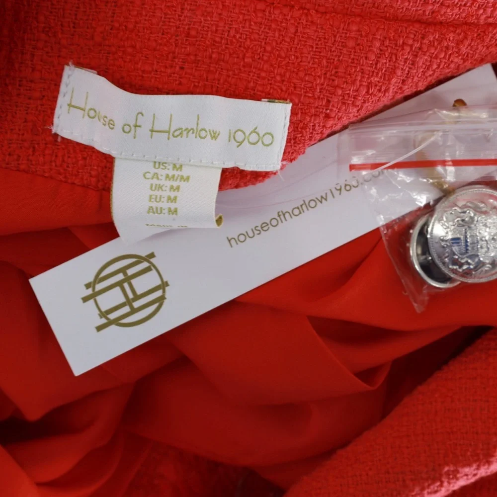 HOUSE OF HARLOW‎ 1960 Double Breasted Tweed Blazer - Picture 8 of 9